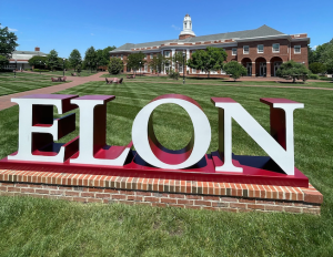 Elon letters on campus